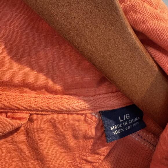Tommy Bahama Sweater Mens Large Orange Cotton Quarter Zip Marlin Logo Pullover - Picture 3 of 13
